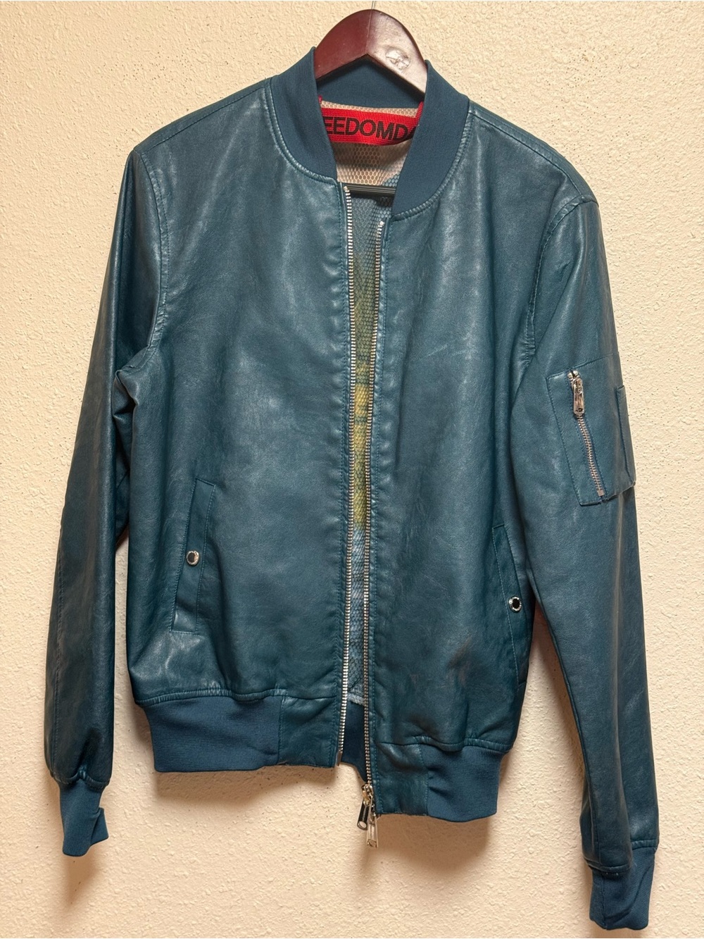 Teal Bomber Jacket - Men's Casual Zip Front